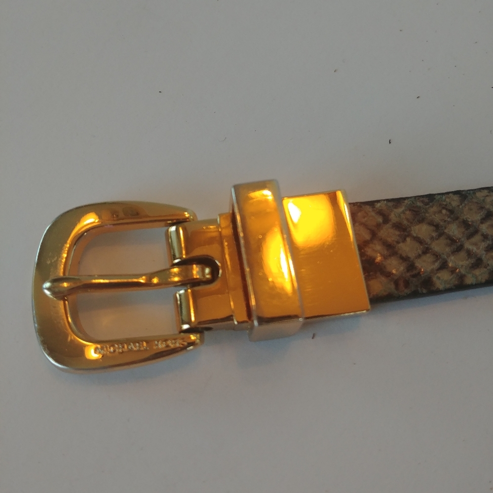 Michael Kors Leather Snakeskin Print Belt l - Picture 4 of 4
